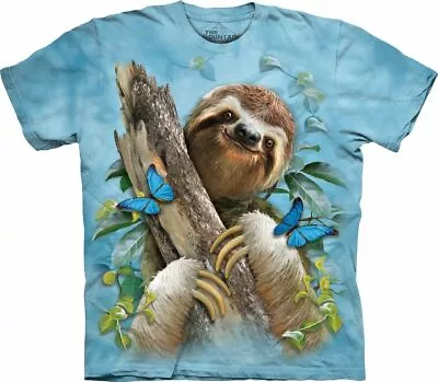£29.99 • Buy SLOTH AND BUTTERFLIES The Mountain T Shirt Wildlife Unisex