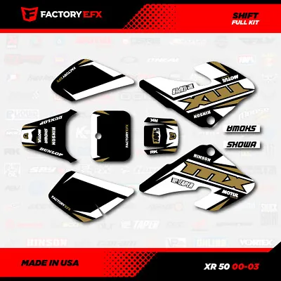 Black & Gold Shift Racing Graphics Kit Fits 00-03 Honda XR50 XR 50 Decal Pitbike • $44.99