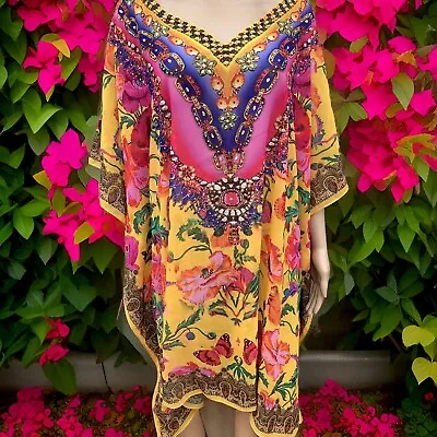 Kaftan Women Dress One Size Embellished Resort Holiday Wear • $69