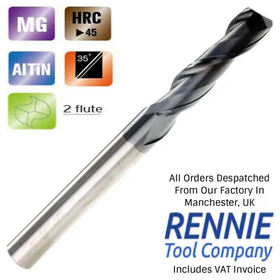 Solid Carbide 2 Flute Long Series Slot Drill TiAlN Coated End Mill All Sizes • £9.99