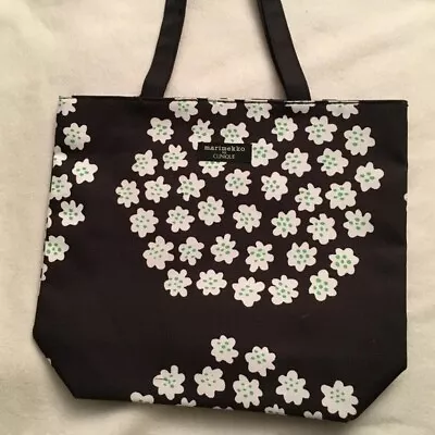 Marimekko For Clinique Tote Bag Black White Green Floral Flowers Wite Lining • $23.99