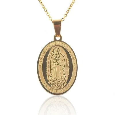 Collares Cadenas De Acero Inoxidable Joyería Fina Religiosa Virgen De Guadalupe • $13.99
