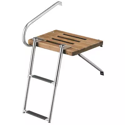 Whitecap Teak Swim Platform W/2-Step Telescoping Ladder F/Boats W/Outboard Motor • $273.95