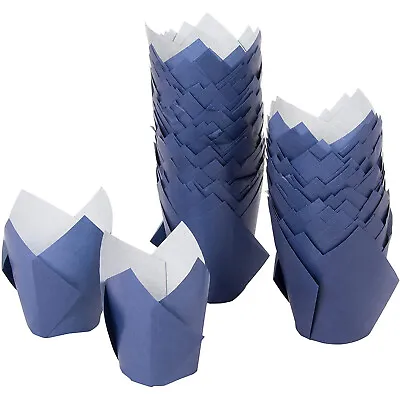 $14.99 • Buy 100-Pack Cupcake Muffin Liners Baking Cups For Weddings Baby Showers, Navy Blue