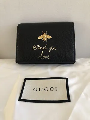 $580 • Buy GUCCI Blind For Love Animarier Bee Bi Fold Compact Wallet Unisex