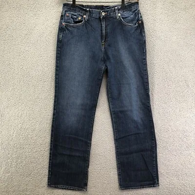 Lucky Brand Dungarees Jeans Blue Denim Straight Leg Regular Casual Mens 33 • $18
