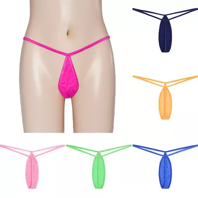 Women Sexy Bikini Underwear Low Rise Micro G-String Thong T Back Briefs Panties • £2.92