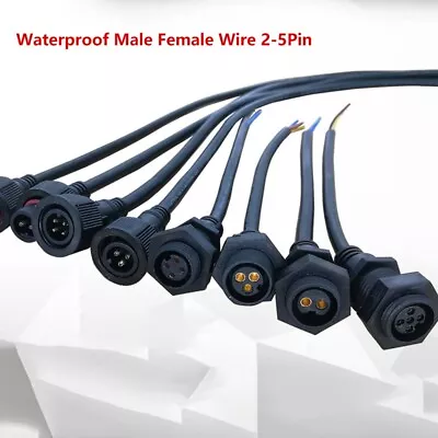 Waterproof Male Female Wire 2-5Pin Cable Connector Electrical Power Plug Socket • $3.65