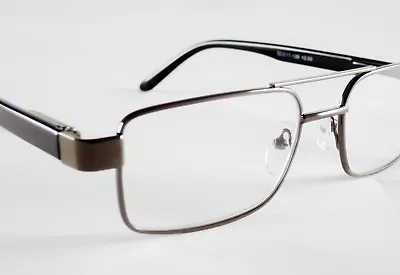 Gents Mens DESIGNER READING GLASSES Gun Metal Readers +1.25 +1.5 +2 +2.5 +3 +3.5 • £9.95