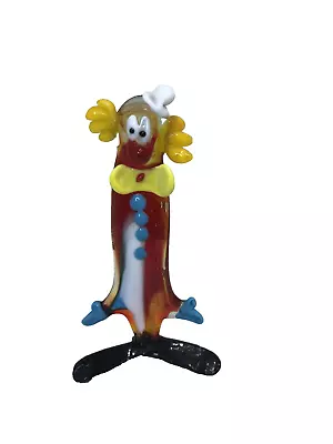 Vintage Murano Art Glass Handmade Blown Glass  Clown 4.5” Italy • $31.95