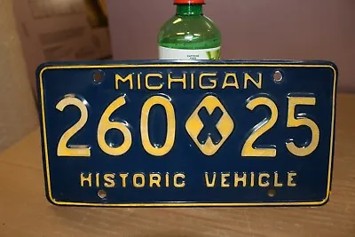 Vintage MICHIGAN HISTORIC VEHICLE License Plate Chevrolet Ford Mopar Hot Rat Rod • $19.95