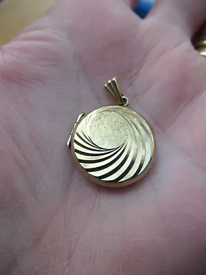 Vintage Rolled Gold Bright Cut Circular Locket Pendant • £5.99