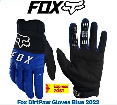 FOX Dirtpaw Motocross Gloves NEW Yamaha Blue Adult MX Motorcross Dirt Bike • $35