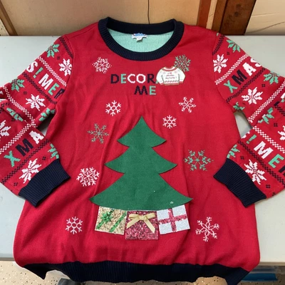 $10 • Buy Christmas Sweater L Ugly Interactive Game Party Decorate Me Tree