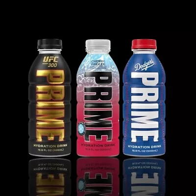 Prime Hydration Cherry Freeze + LA Dodgers + UFC 300 - TRIPLE PACK - 3 Bottles • £29.99