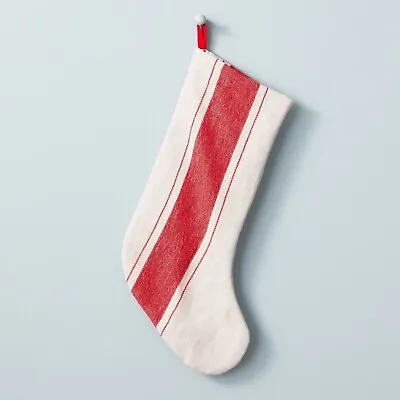 Hearth & Hand With Magnolia Linen Stocking Bold Center Stripe Red/Cream • $14.99