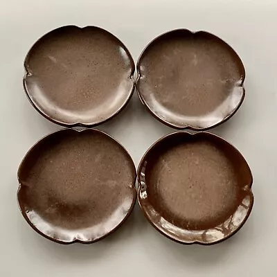 Set Of 4 Vintage Frankoma Pottery Plainsman Brown Satin 5E Saucer Plates 5.75  • $35