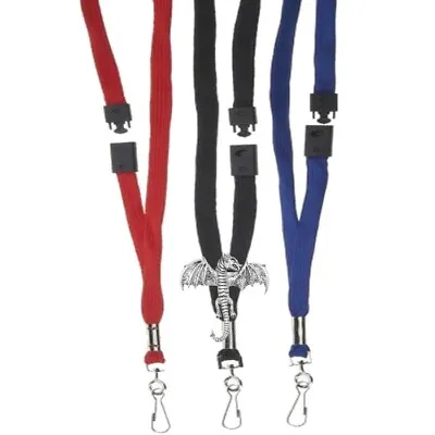 Pp-g33 Dragon Pewter On  BLUE RED Or BLACK Breakaway Lanyard Pvc Wallet • £11.99