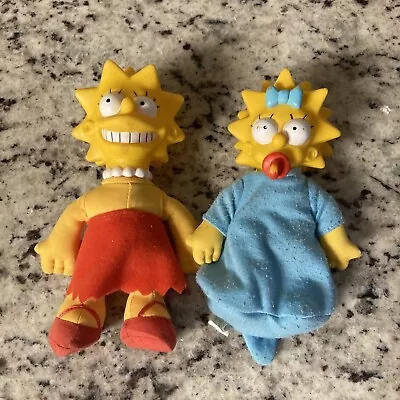 The Simpsons. Maggie & Lisa Rubber Head Plush Dolls. 20th Century Fox. 1990  B2 • $13.95