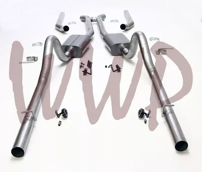 Stainless Steel Dual Split Header Back Exhaust Muffler System 68-70 Mopar B Body • $479.95