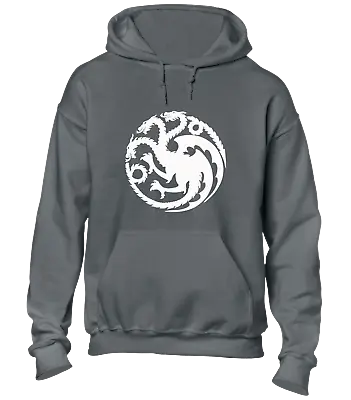 House Targaryen WHT - Hoody Hoodie House Of Dragon Thrones Game Of Kings • £20.99