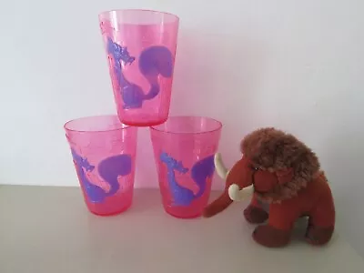 McDonalds Ice Age Scrat Plastic Drinking Cups X3 (2009) & Manny Plush Toy (2003) • £10