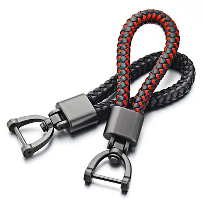 Leather Keychain Key Chain  Car Keyring Metal Creative Keyfob Gift Men Ring • $5.99