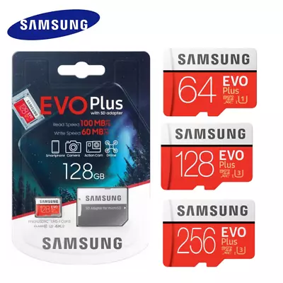 Micro SD Card SamSung Evo Plus 64GB 128GB 256GB 512GB Class 10 SDXC Memory Card • $189