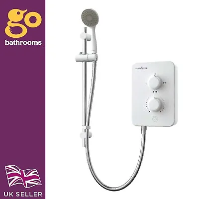 Gainsborough Slim Mono 8.5kW Electric Shower White 1 Spray Head Handset Bathroom • £76.55