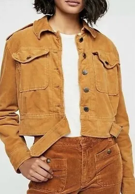 Free People Evelyn Corduroy Marigold Moto Jacket Medium • $64.95