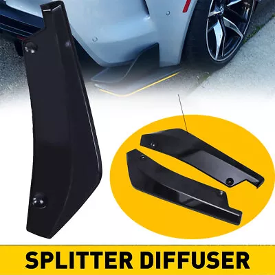 2x Rear Bumper Lip Diffuser Wrap Angle Spoiler Splitters Black For Mitsubishi • $34.88