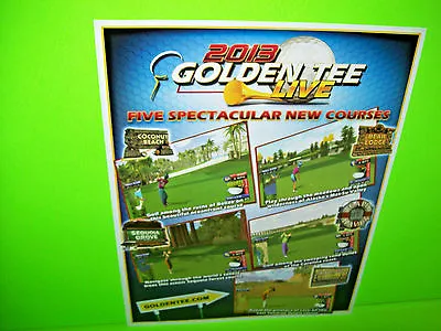 Incredible Tech 2013 GOLDEN TEE LIVE Original Arcade Game Flyer Retro Vintage  • $19.98