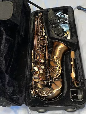 Eastar Alto Saxophone Eb -E Flat F Key Antique Alto Sax W/ Hard Case Stand Brush • $102.50