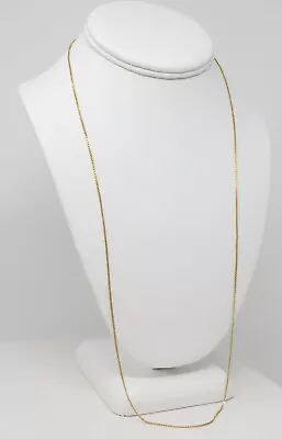 14 Kt Yellow Gold Fine ∼.9 Mm Box Chain Necklace 26 1/4  B4969 • $342