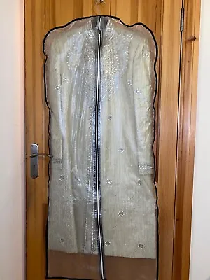Mens Indian Pakistani Wedding Shirvani Suit With Khulla Hat • £100