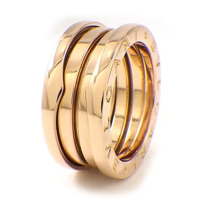 BVLGARI Ring B-zero1 2 Band Logo 750(18K) Rose(Pink) Gold #52 US5.75 • $1674.59