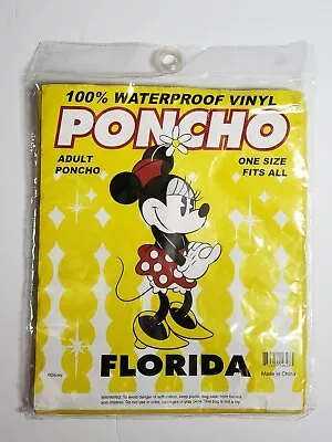 Disney Minnie Mouse Adult One Size Fits All Rain Poncho NEW UNOPENED Vinyl • $9.99