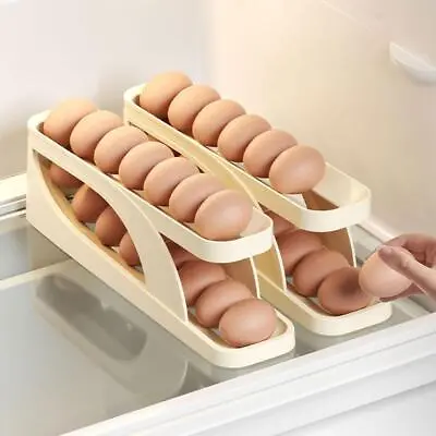 £11.99 • Buy HOT Automatic Scrolling Egg Rack Holder Storage Box Container Refrigerator Org