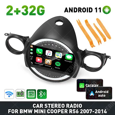 9  2+32GB CarPlay Android 11 Car Stereo Radio For BMW Mini Cooper R56 2007-14/US • $210