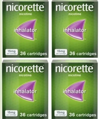 £120 • Buy Nicorette Inhalator 15mg 4 Boxes Of 36,  144 Cartridges, PLEASE READ FIRST