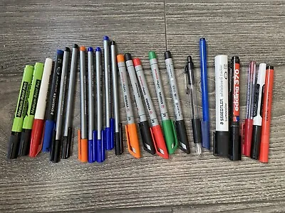 23 X Branded Pens - Various Colours Whiteboard OHP Marker - Tested Working Ok • £1.99