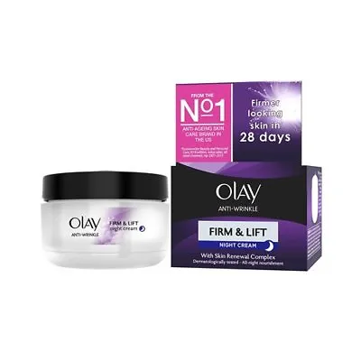 Olay Anti-Wrinkle Firm And Lift Anti-Ageing Moisturiser Night Cream - 50 Ml . • £14.94