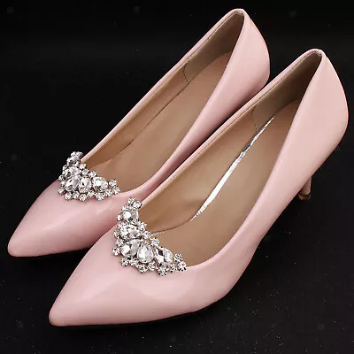 £8.16 • Buy Pair Rhinestone Crystal Shoe Clips Women   Buckles Wedding Bridal Party Decor
