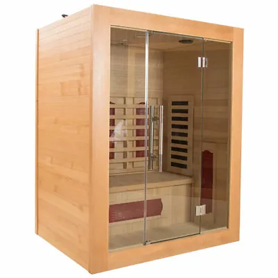Wood Color 3 Person Far Infrared Sauna-New Range-Latest Technology- Buy Direct • $1940