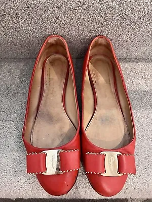Red Studs Designer  Salvatore Ferragamo Flats Size 9.5 C Fitting • $44.99