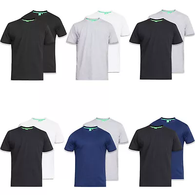 Duke D555 Mens King Size Big Tall 2 Pack Cotton Crew Neck T-Shirt Tee Top • £22