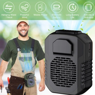$21.90 • Buy Portable Waist Clip Fan Wearable Neck Mini Hanging Cooling Fan USB Rechargeable