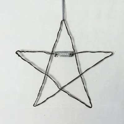 East Of India Rusty WIRE Twinkle STAR Medium Hanging Christmas Decor • £7