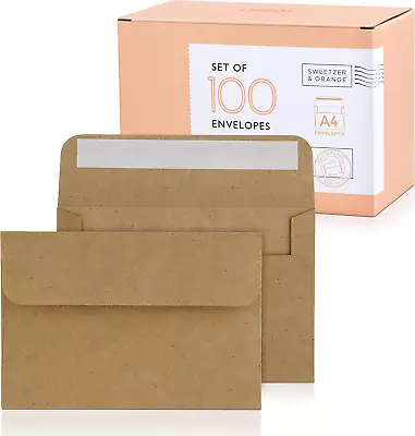  A4 Brown Envelopes Self Seal. 100X Envelope And Box. Mailing Envelopes 4X6 (4. • $16.24