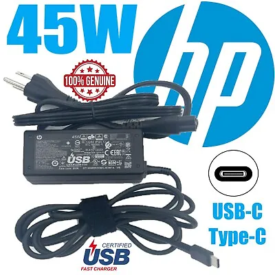 Genuine HP Elite X2 1013 G3 G8 Tablets 45W USB-C Type-C AC Adapter Power Charger • $12.99